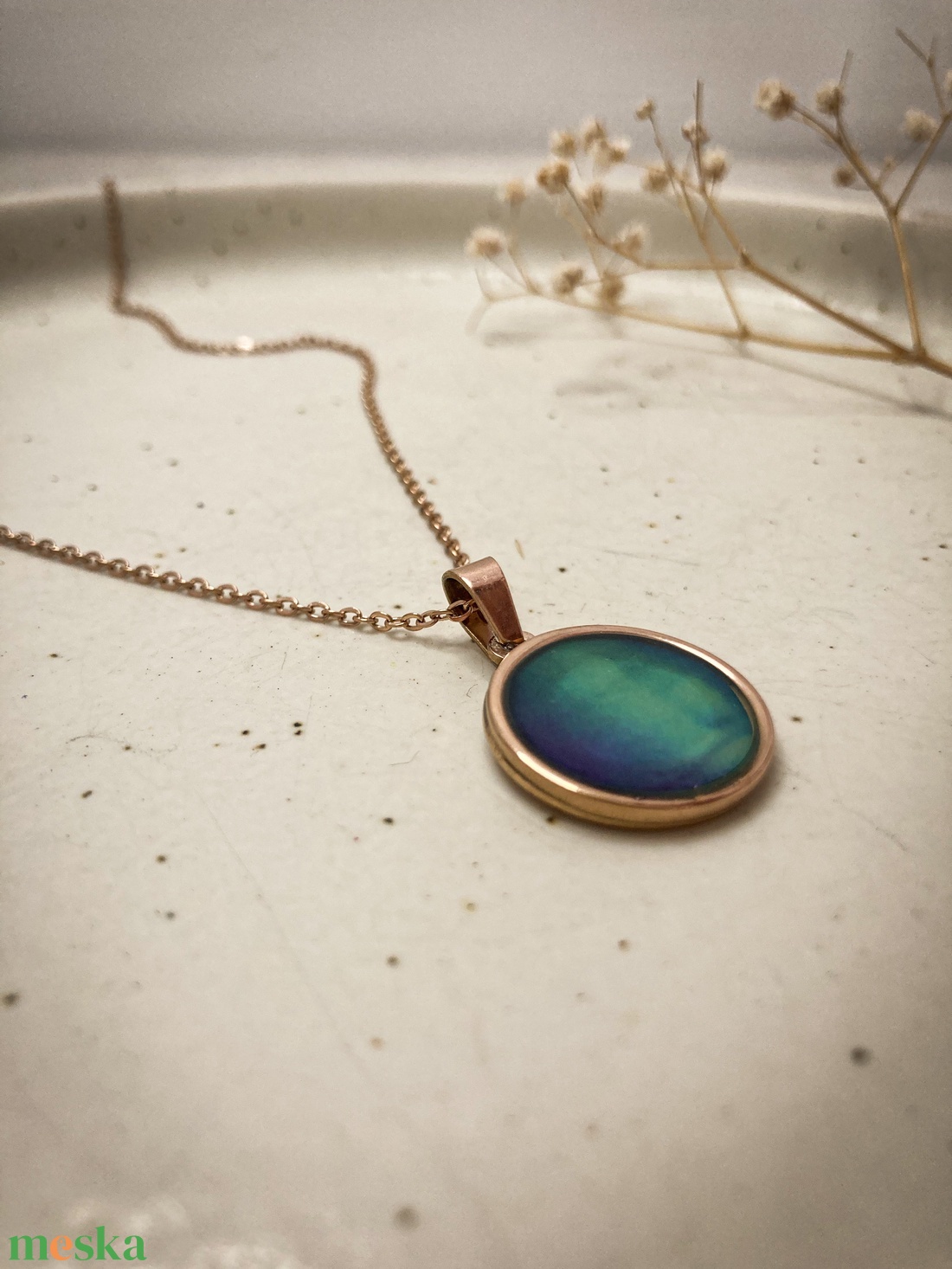 Aurora - Sarki fény nyaklánc (rosegold) - ékszer - nyaklánc - medálos nyaklánc - Meska.hu