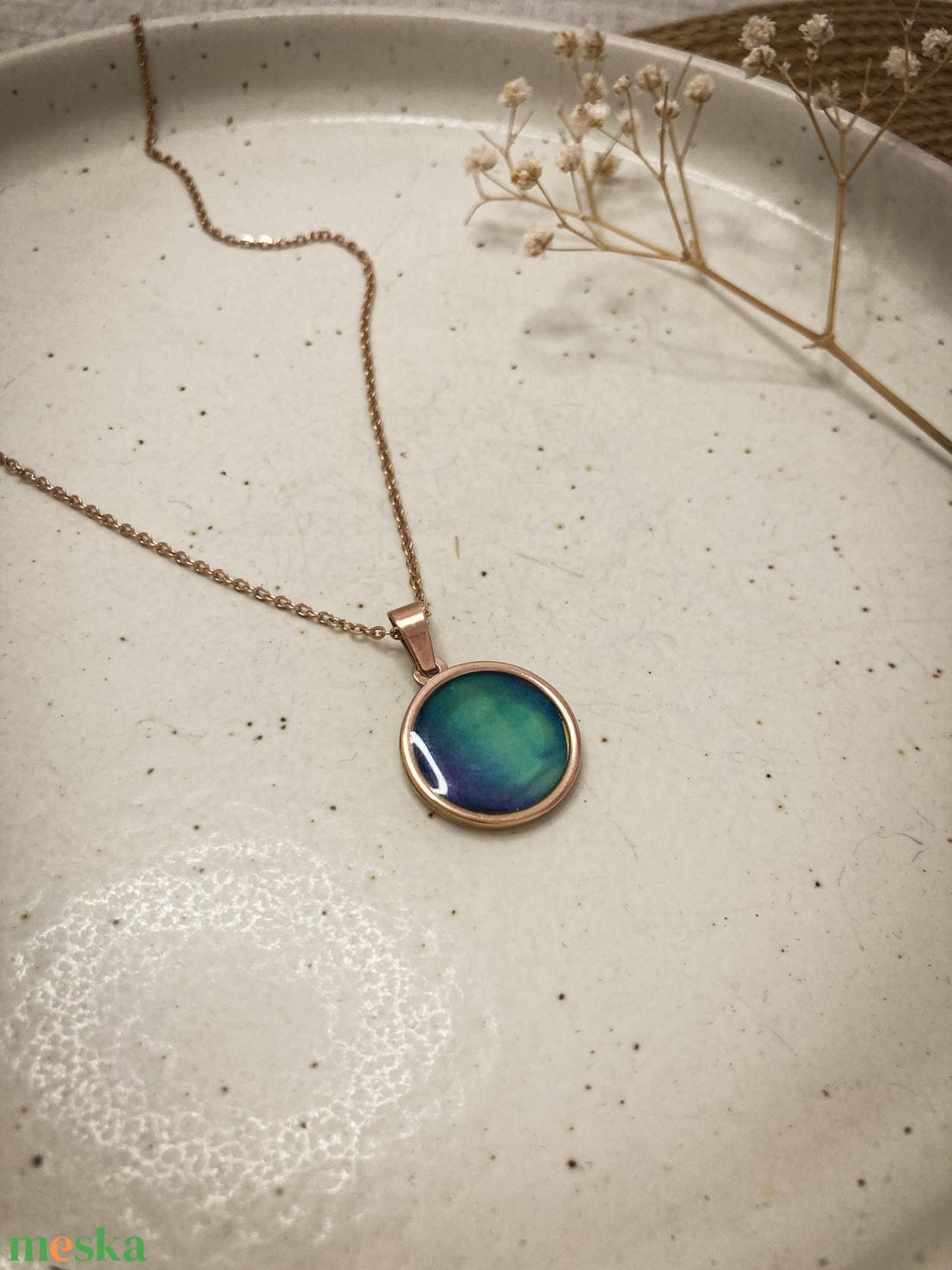 Aurora - Sarki fény nyaklánc (rosegold) - ékszer - nyaklánc - medálos nyaklánc - Meska.hu