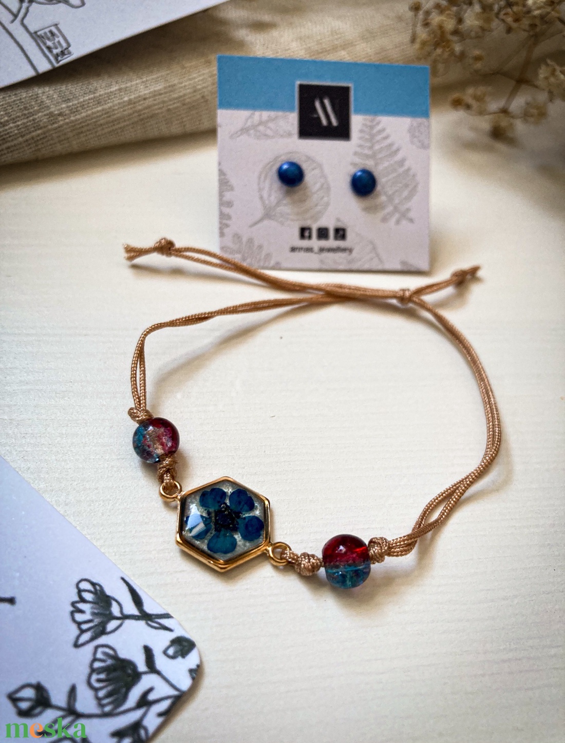 Pillangós szett - Zsinórkarkötő, fülbevaló, könyvjelző - ékszer - ékszerszett - Meska.hu