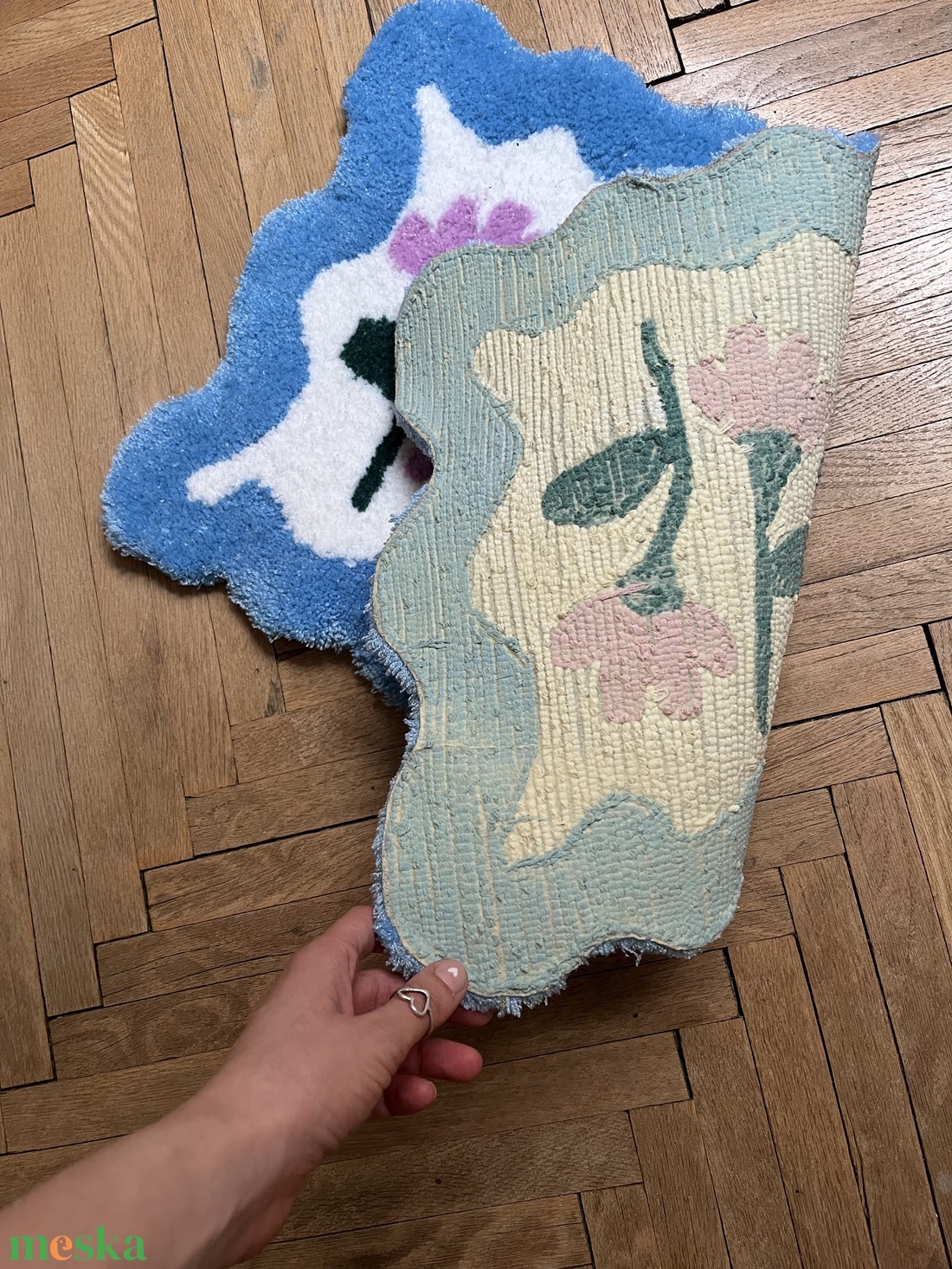 Virágos szőnyeg  - otthon & életmód - lakástextil - szőnyeg - más típusú szőnyeg - Meska.hu