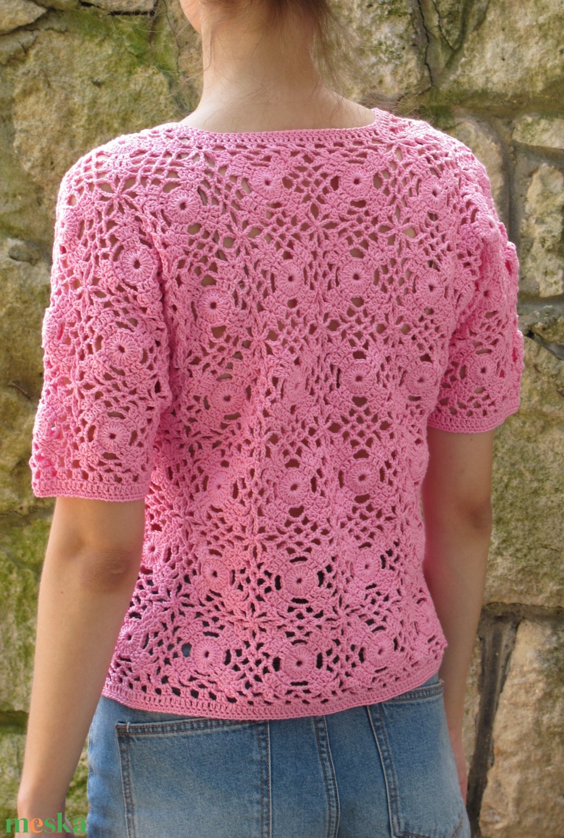 Rózsaszín horgolt patchwork kardigán - ruha & divat - női ruha - kardigánok - Meska.hu Rózsaszín horgolt patchwork kardigán - ruha & divat - női ruha - kardigánok - Meska.hu