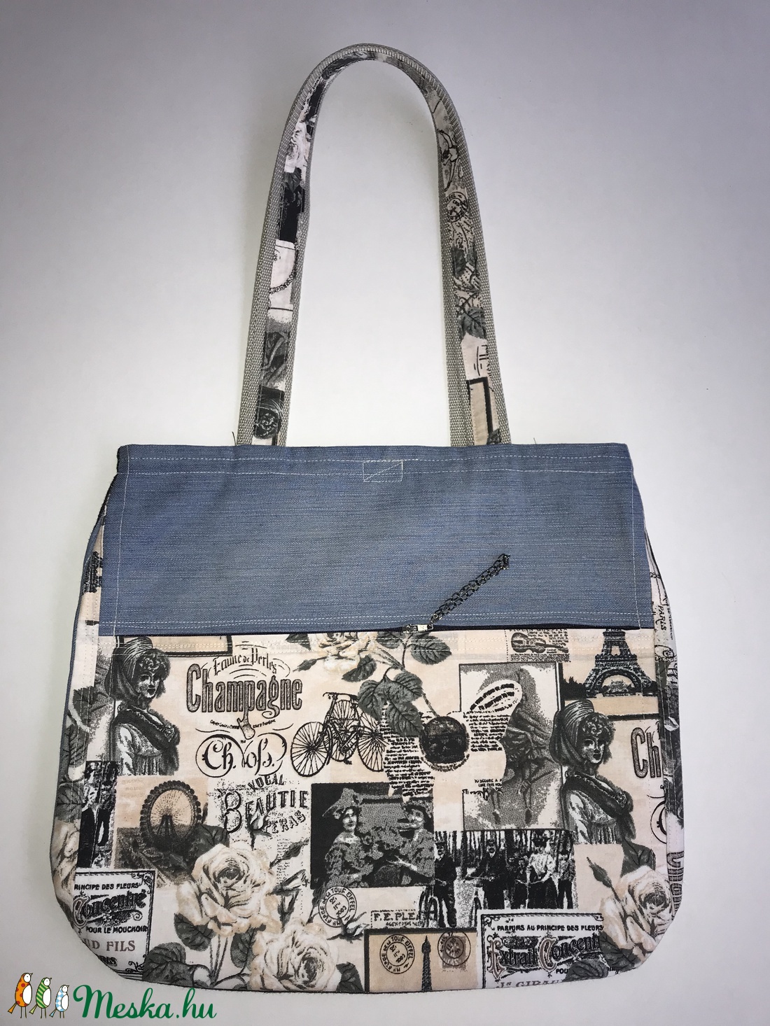 Farmer válltáska mintás anyaggal kombinálva -  - Meska.hu