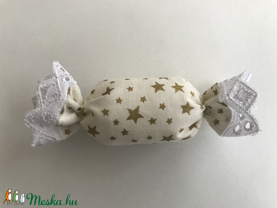 Textilből készűl, szaloncukor karácsonyfa dísz -  - Meska.hu