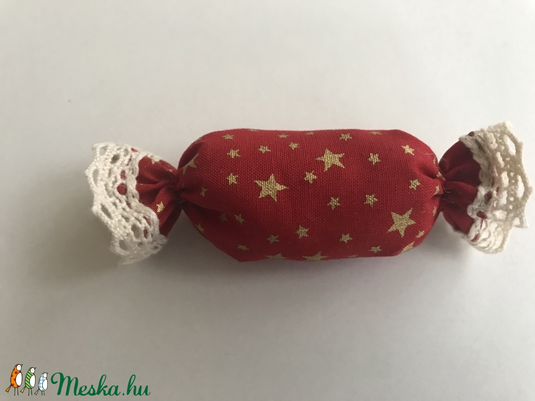 Textilből készűl, szaloncukor karácsonyfa dísz -  - Meska.hu