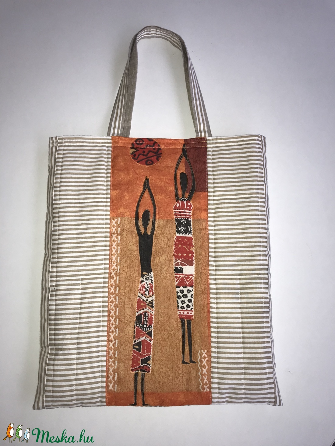 különleges mintázatú rátéttel készűlt csíkos táska -  - Meska.hu