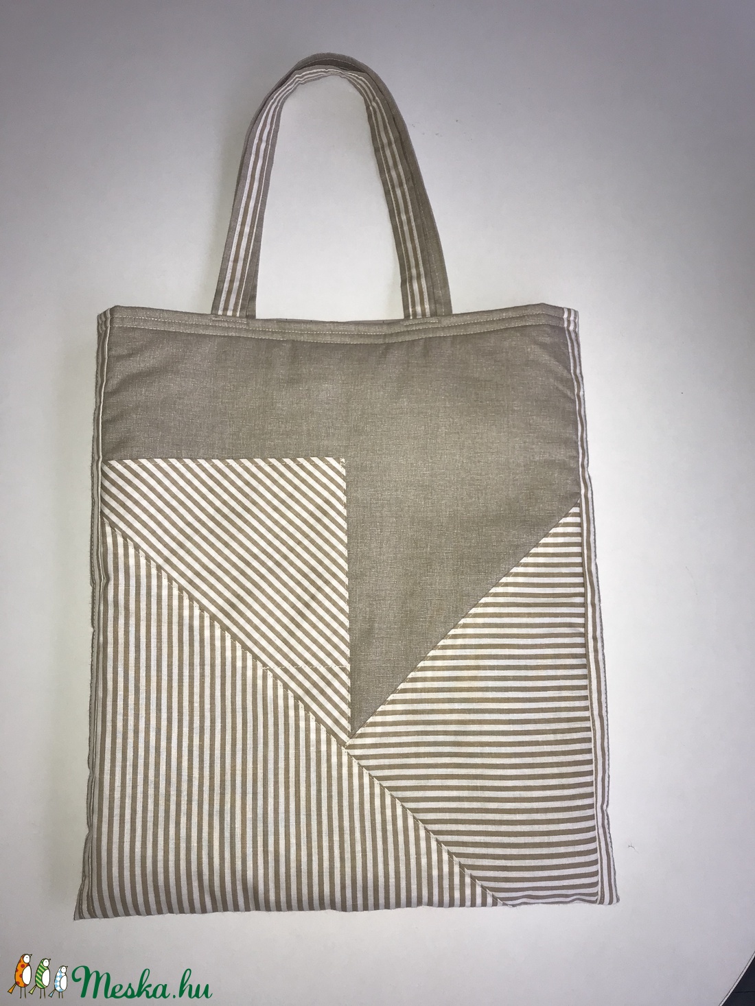különleges mintázatú rátéttel készűlt csíkos táska -  - Meska.hu