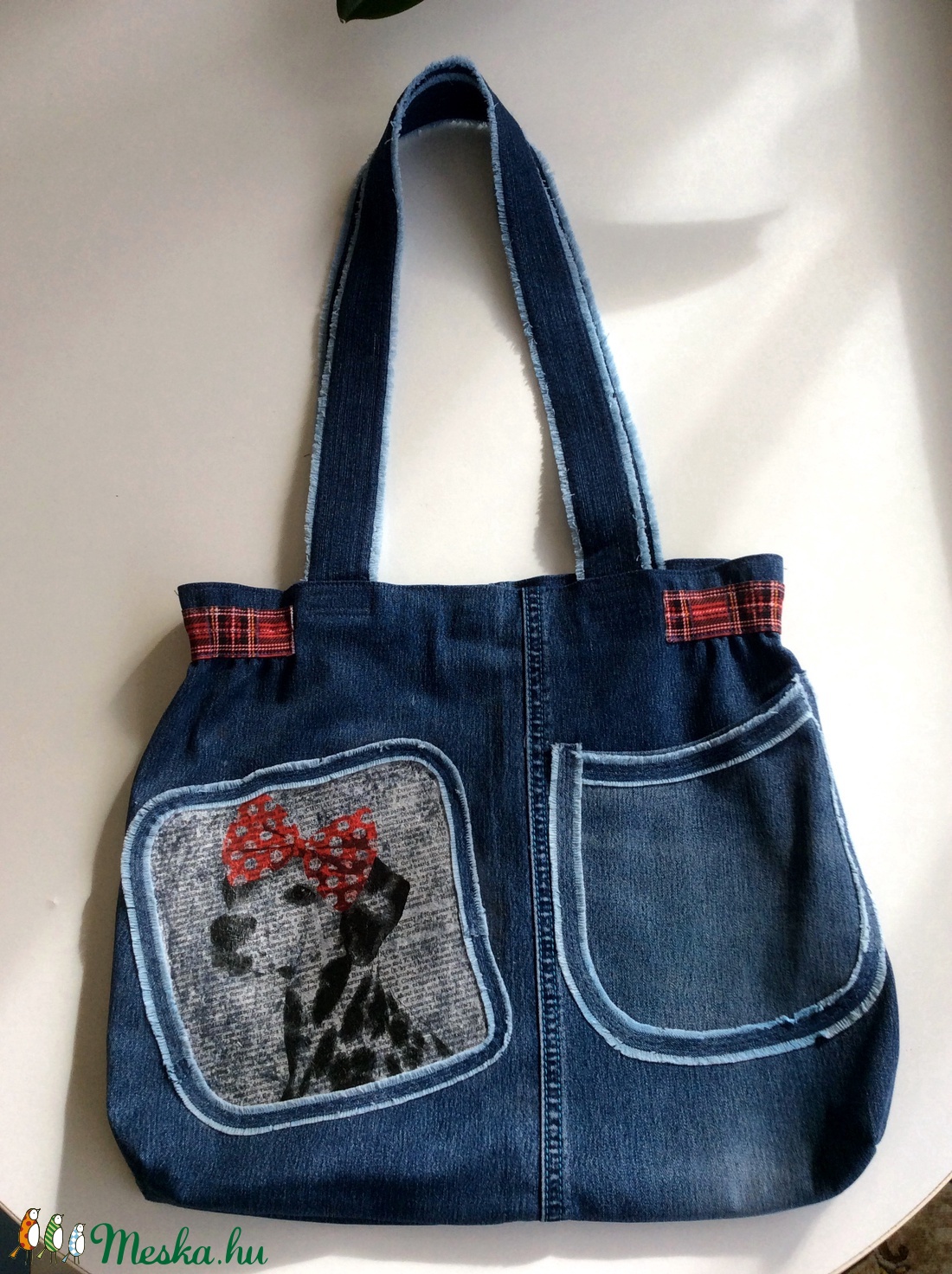 Egyedi készítésű válltáska , kiskutya mintával -  - Meska.hu