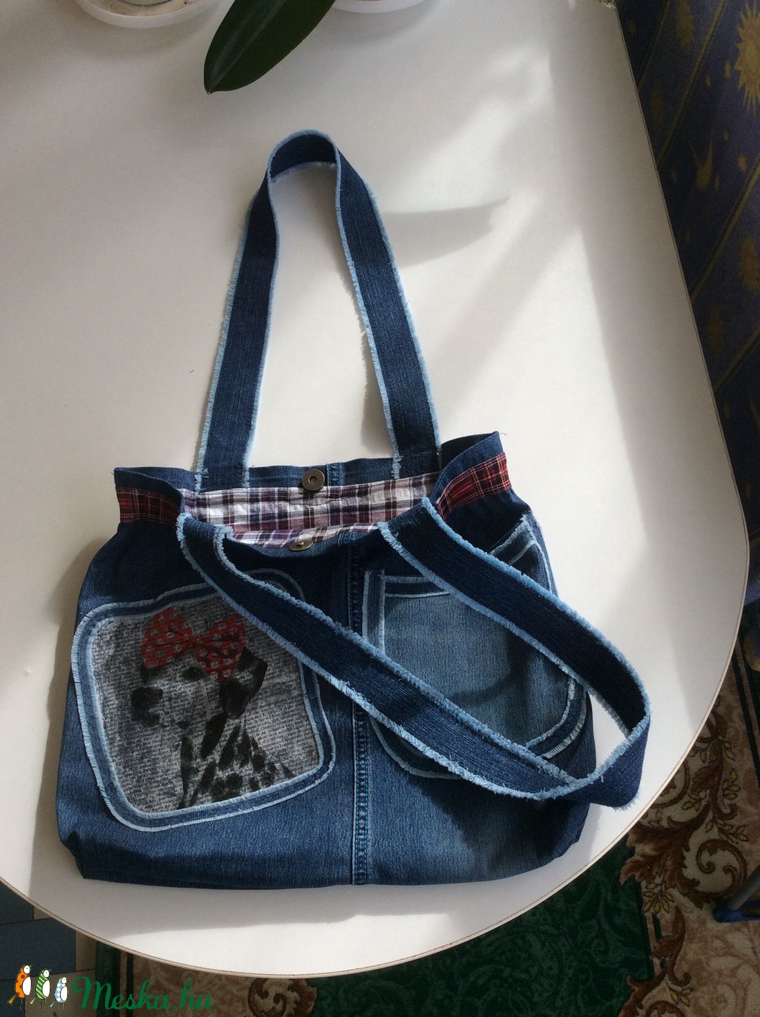 Egyedi készítésű válltáska , kiskutya mintával -  - Meska.hu