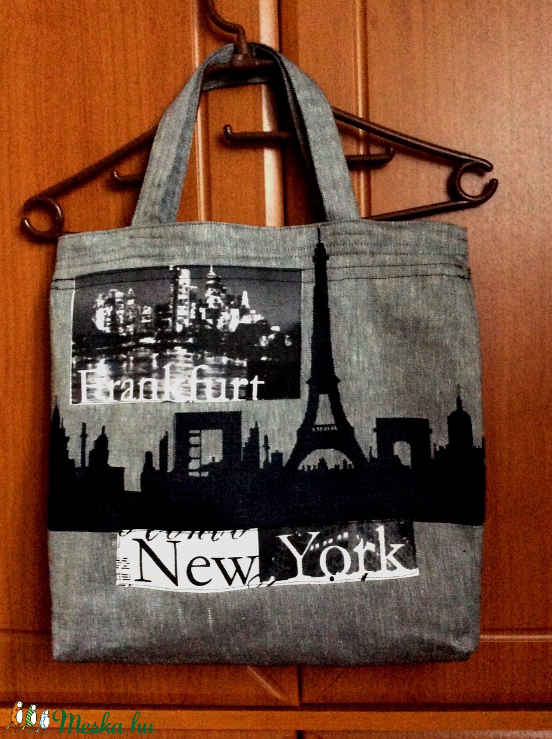 Városi képekkel dísztett egyedi bevásárló táska -  - Meska.hu
