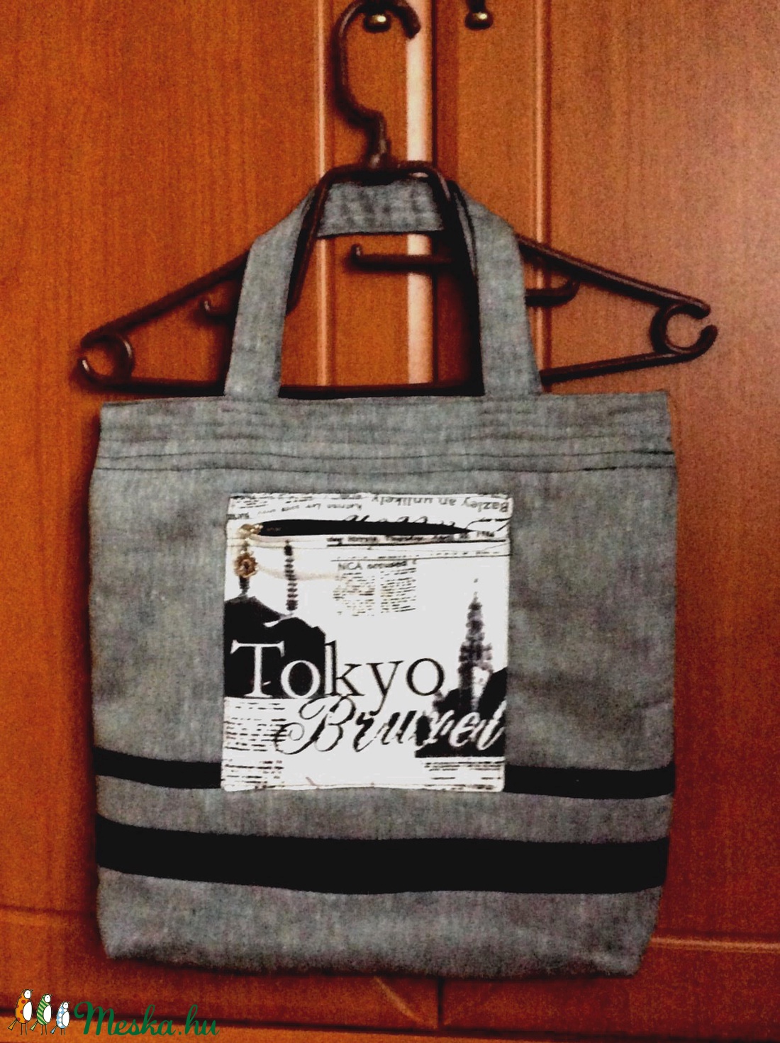 Városi képekkel dísztett egyedi bevásárló táska -  - Meska.hu