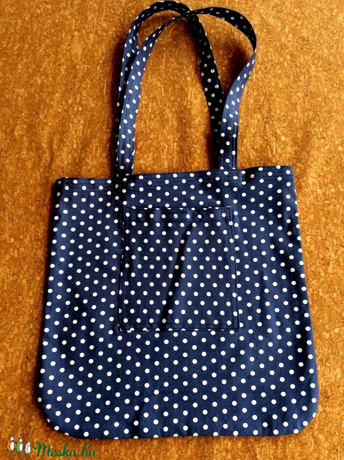 Pöttyös,  farmer bevásárlószatyor  - táska & tok - bevásárlás & shopper táska - shopper, textiltáska, szatyor - Meska.hu