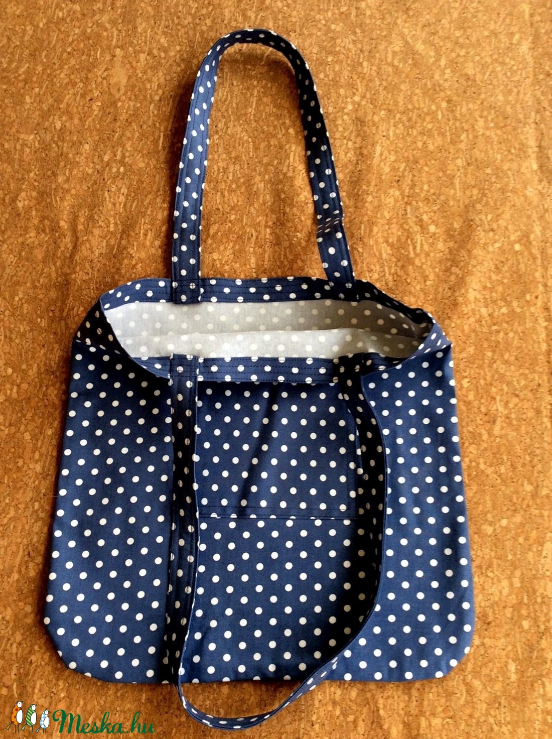 Pöttyös,  farmer bevásárlószatyor  - táska & tok - bevásárlás & shopper táska - shopper, textiltáska, szatyor - Meska.hu