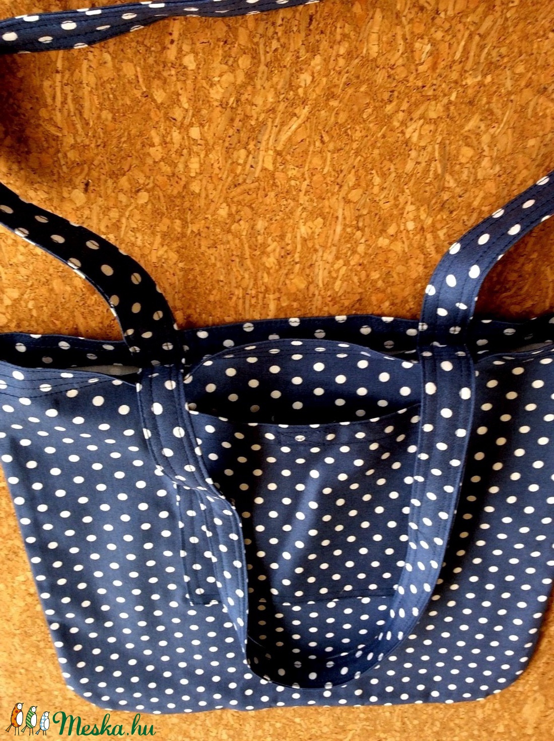 Pöttyös,  farmer bevásárlószatyor  - táska & tok - bevásárlás & shopper táska - shopper, textiltáska, szatyor - Meska.hu