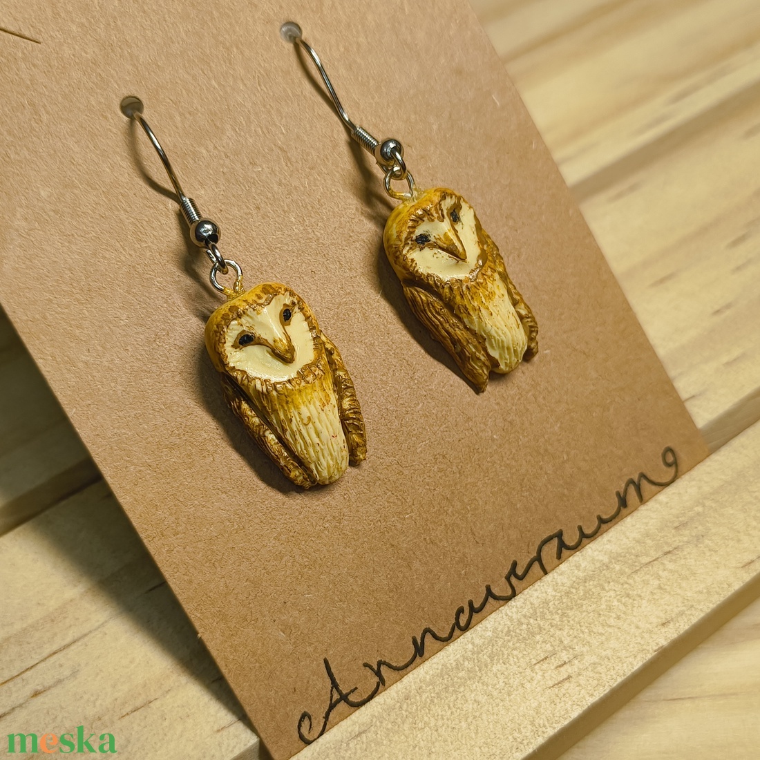 Bagoly fülbevaló - ékszer - fülbevaló - lógó fülbevaló - Meska.hu