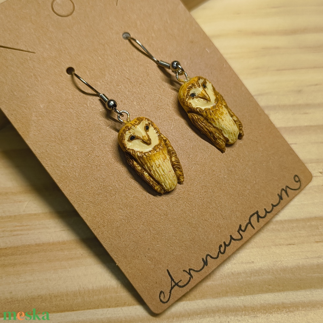 Bagoly fülbevaló - ékszer - fülbevaló - lógó fülbevaló - Meska.hu