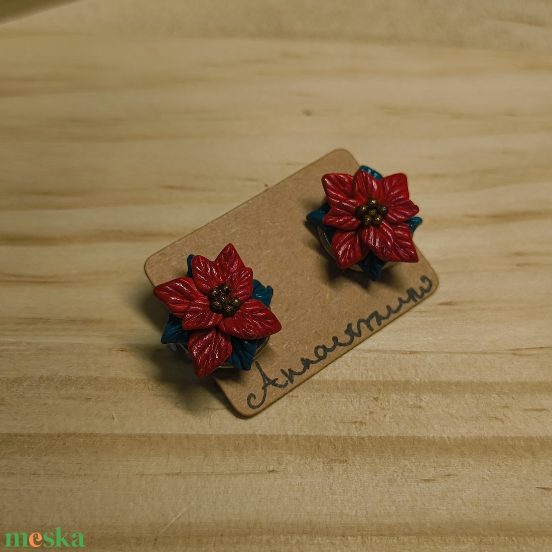 Mikulásvirág klipsz - ékszer - fülbevaló - klipsz - Meska.hu