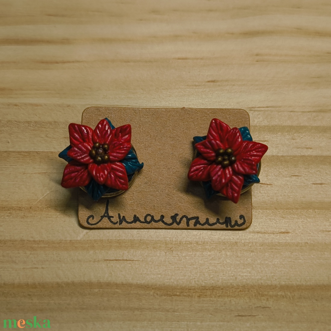 Mikulásvirág klipsz - ékszer - fülbevaló - klipsz - Meska.hu