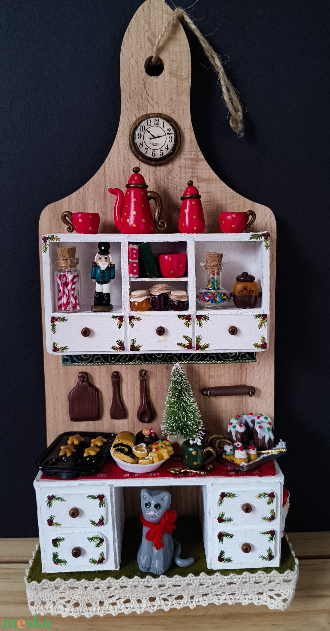 Karácsonyi miniatűr konyha, ünnepi konyha - karácsony - karácsonyi lakásdekoráció - karácsonyi lakásdíszek - Meska.hu