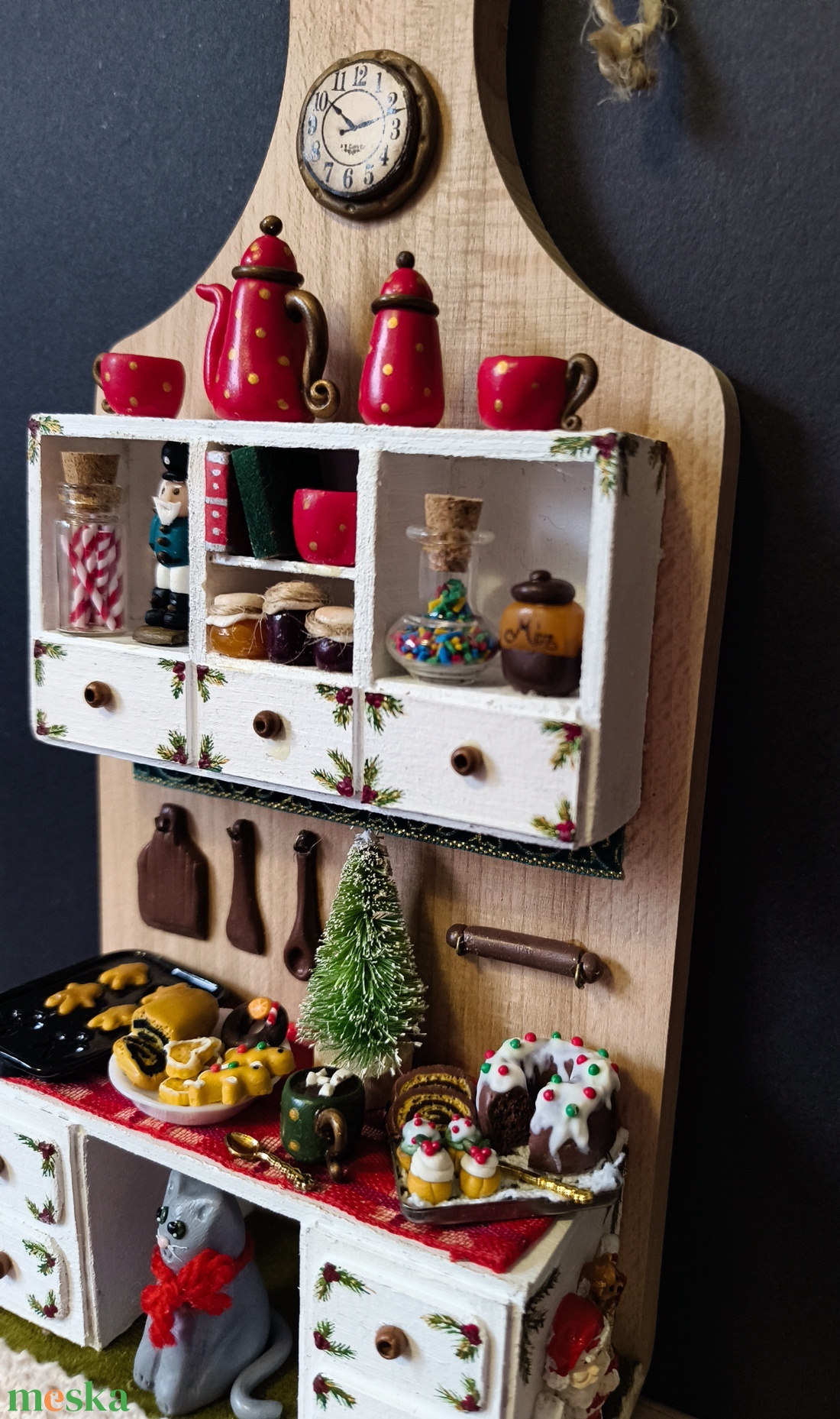 Karácsonyi miniatűr konyha, ünnepi konyha - karácsony - karácsonyi lakásdekoráció - karácsonyi lakásdíszek - Meska.hu