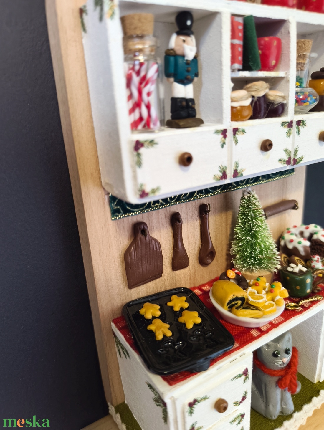 Karácsonyi miniatűr konyha, ünnepi konyha - karácsony - karácsonyi lakásdekoráció - karácsonyi lakásdíszek - Meska.hu