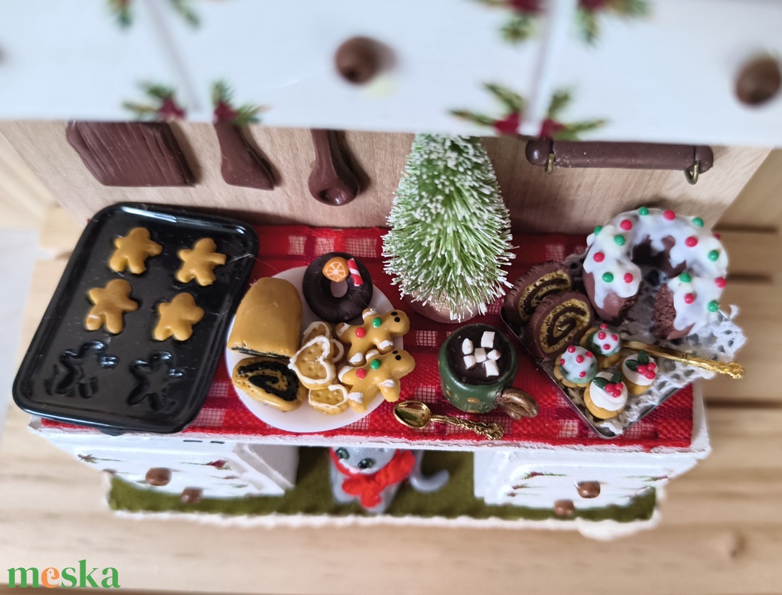 Karácsonyi miniatűr konyha, ünnepi konyha - karácsony - karácsonyi lakásdekoráció - karácsonyi lakásdíszek - Meska.hu
