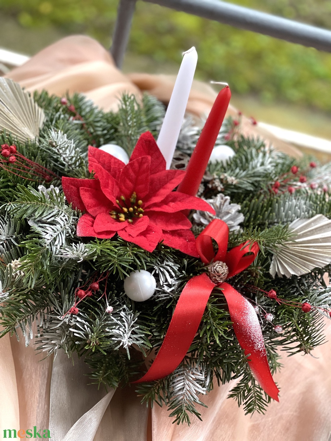 Karácsonyi sírdísz műanyag csónak aljban, tűzött, élőfenyős - otthon & életmód - vallás - temetkezési tárgy - sírdísz, kegyeleti dísz - Meska.hu