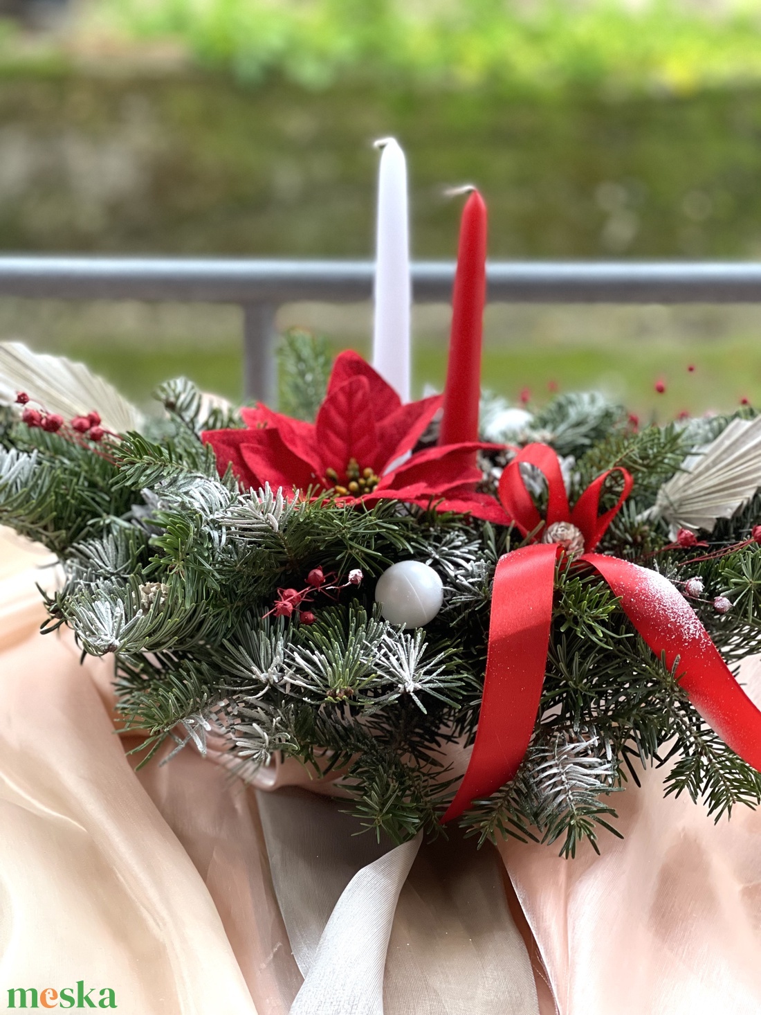 Karácsonyi sírdísz műanyag csónak aljban, tűzött, élőfenyős - otthon & életmód - vallás - temetkezési tárgy - sírdísz, kegyeleti dísz - Meska.hu