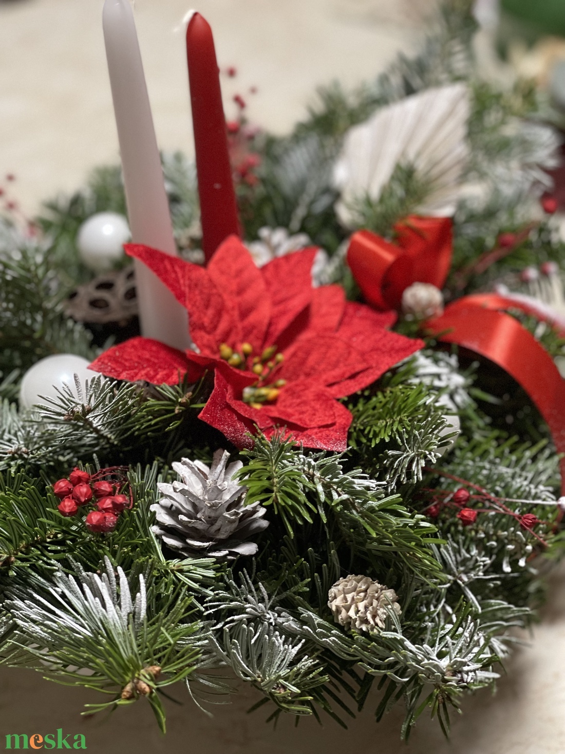 Karácsonyi sírdísz műanyag csónak aljban, tűzött, élőfenyős - otthon & életmód - vallás - temetkezési tárgy - sírdísz, kegyeleti dísz - Meska.hu