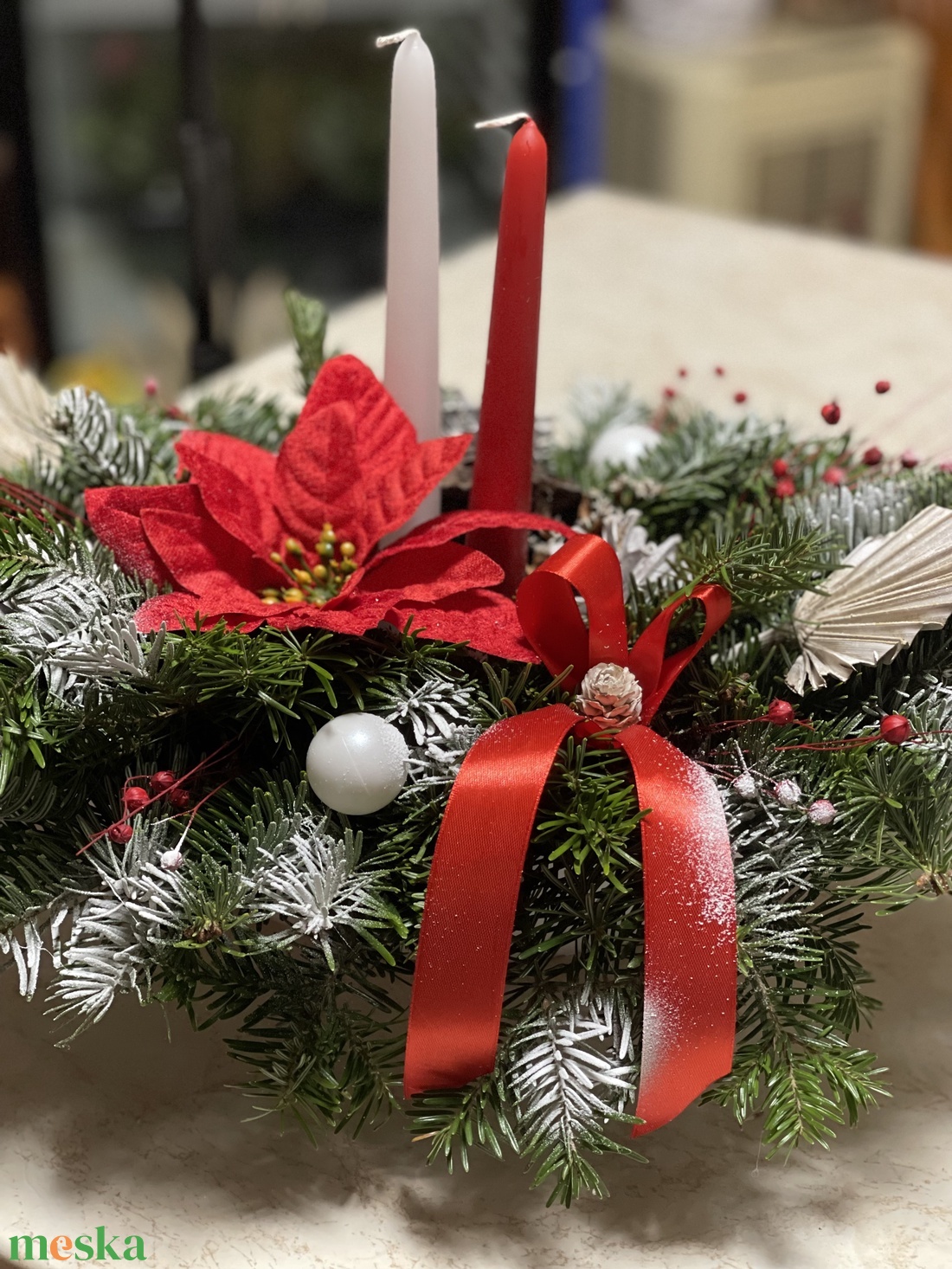 Karácsonyi sírdísz műanyag csónak aljban, tűzött, élőfenyős - otthon & életmód - vallás - temetkezési tárgy - sírdísz, kegyeleti dísz - Meska.hu