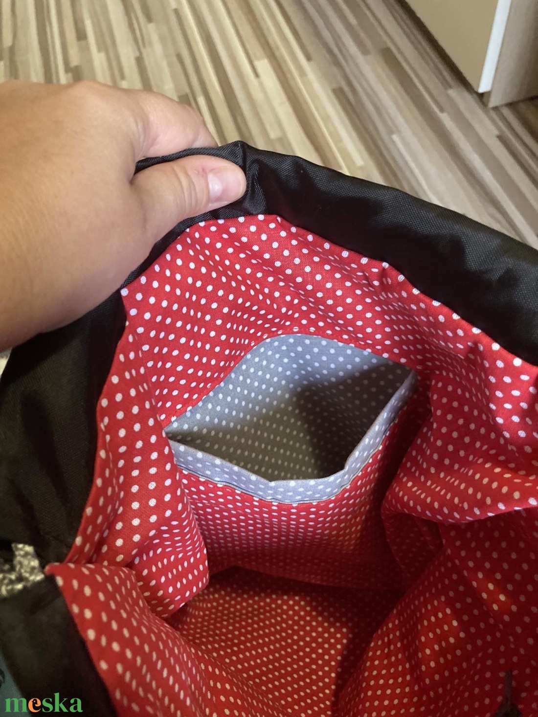 Vízlepergetős Gym bag.     Ezüst csillogás - táska & tok - hátizsák - tornazsák, gymbag - Meska.hu