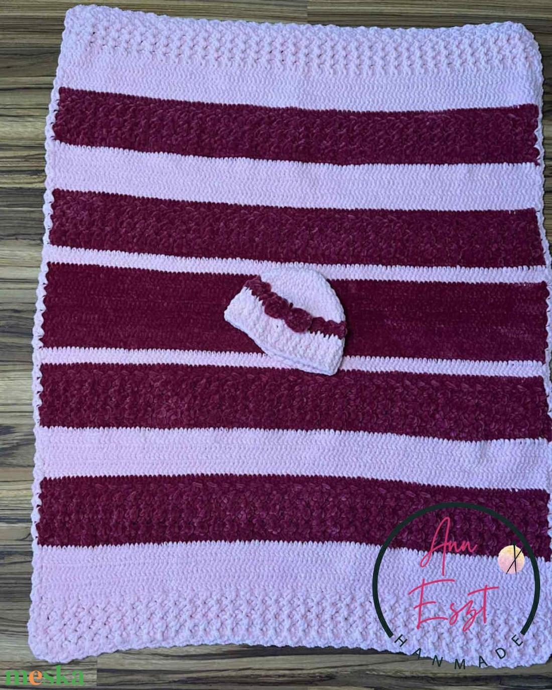 Málnás habcsók babaváró szett. Ajándékozz melegséget, kézzel  készült babatakaró szett - játék & sport - babalátogató ajándékcsomag - Meska.hu