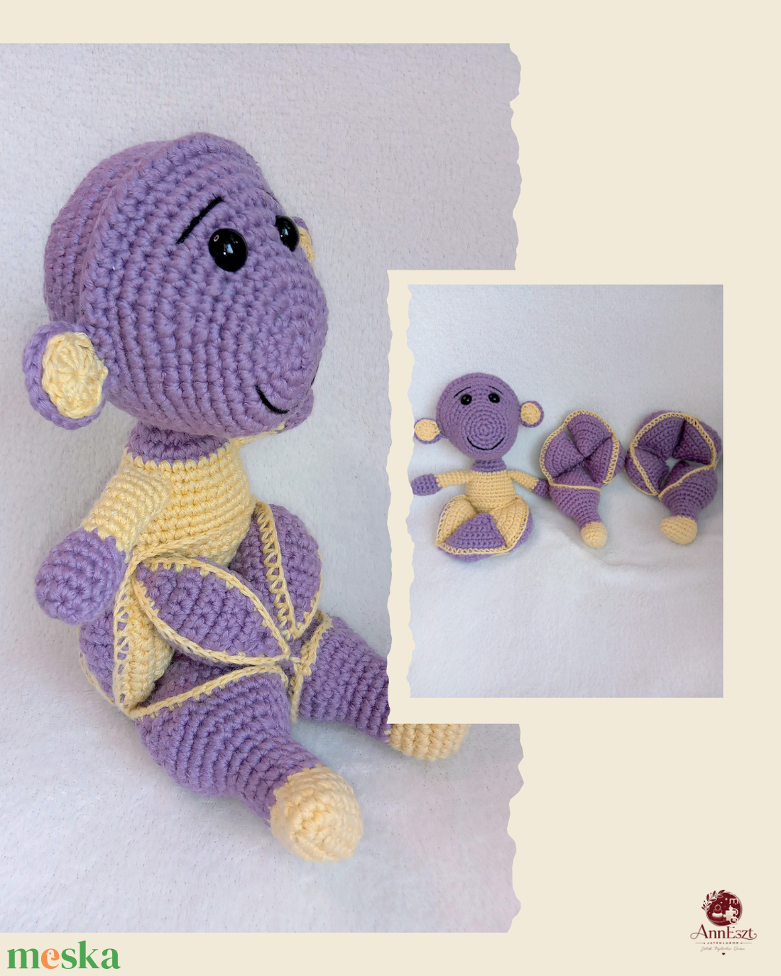 Puzzle horgolt amigurumi -Mákó -fejlesztő játék - baba - mama - baba játékok - mozgásfejlesztő játékok - Meska.hu