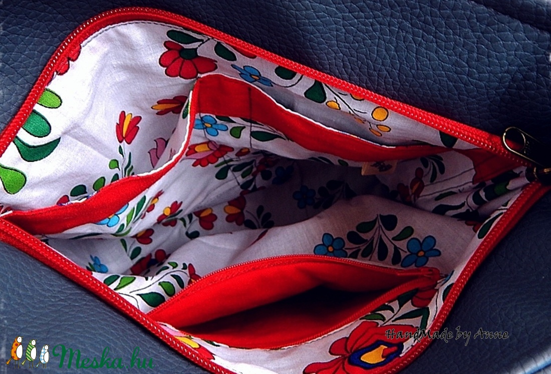 Szűrmintás, tulipános textilbőr oldaltáska, válltáska, tarisznya -  - Meska.hu