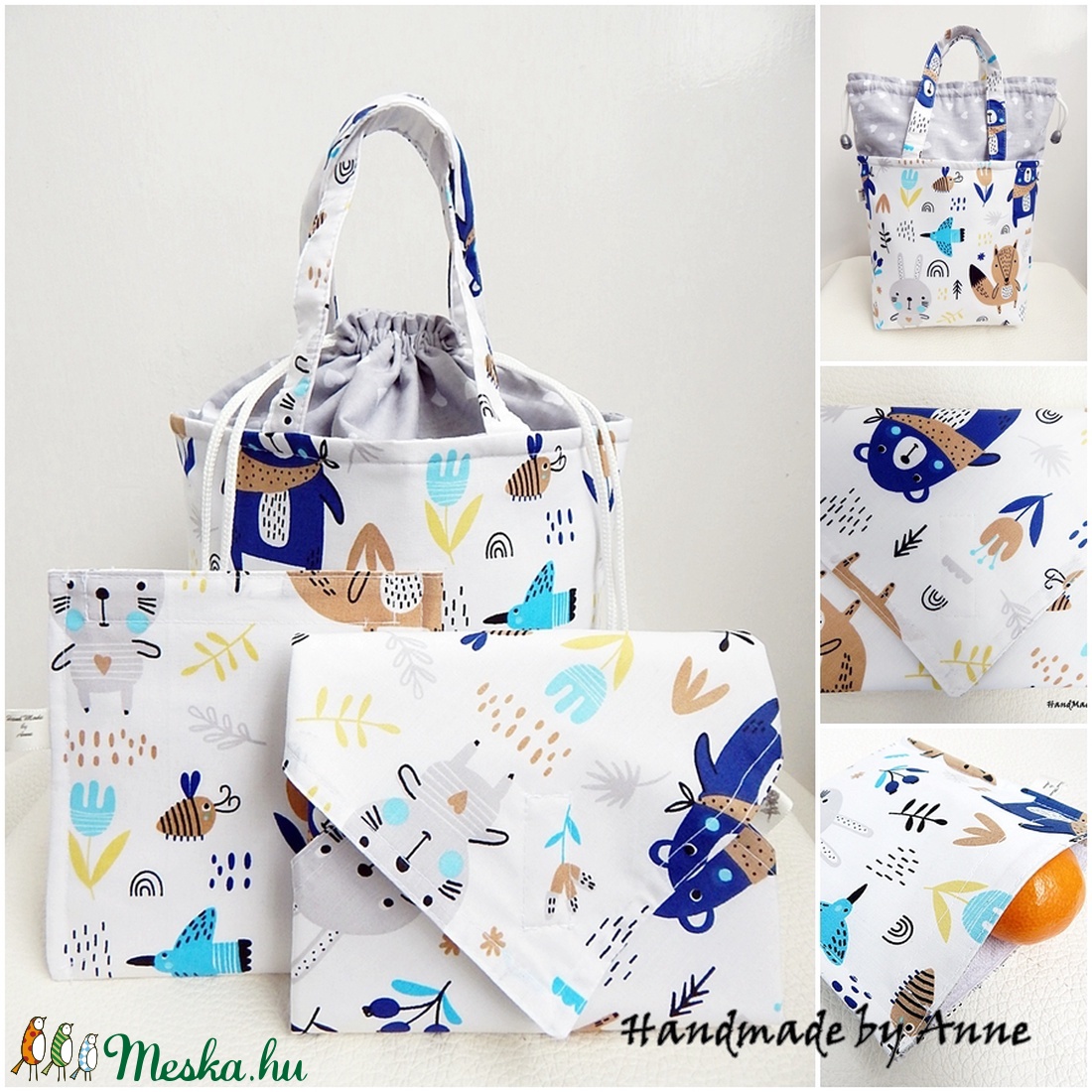 Kids bag set - uzsonnás táska szett - erdei macis - táska & tok - uzsonna- & ebéd tartó - Meska.hu Kids bag set - uzsonnás táska szett - erdei macis - táska & tok - uzsonna- & ebéd tartó - Meska.hu