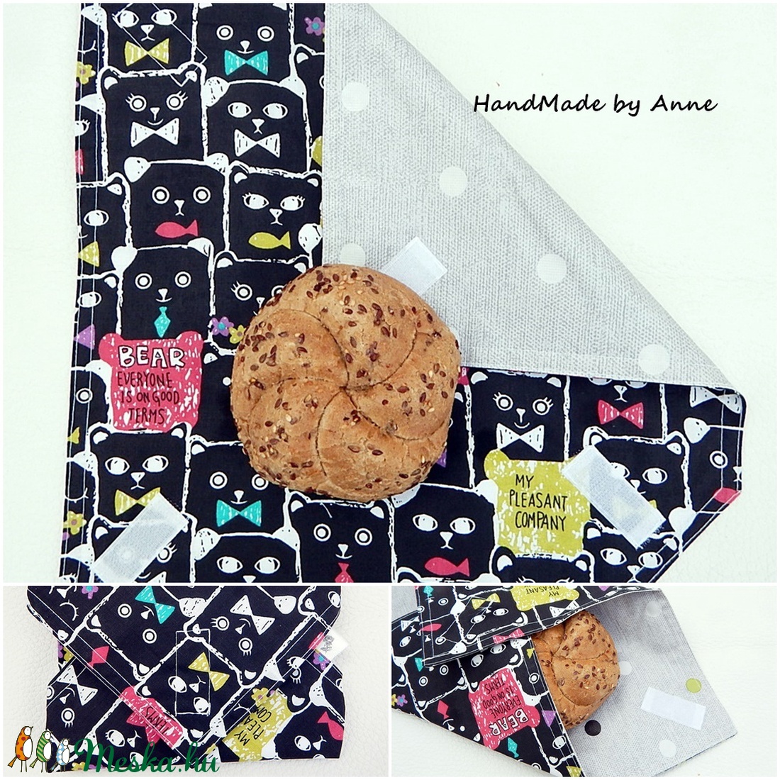 Wrap bag - vízhatlan szalvéta - macikák sorban -  - Meska.hu