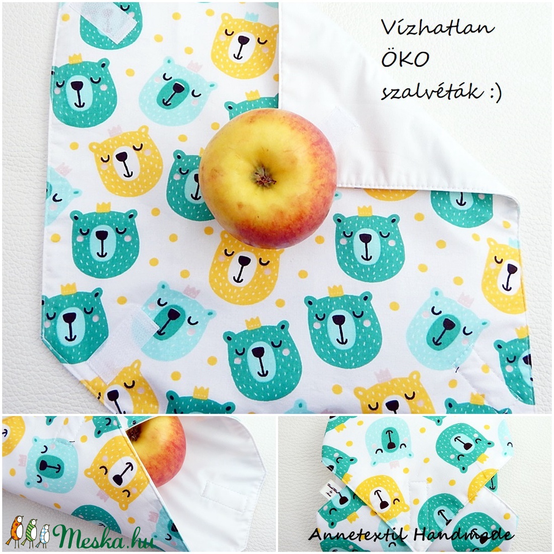 Wrap bag - vízhatlan szalvéta király macik - - Meska.hu Wrap bag - vízhatlan szalvéta király macik - - Meska.hu