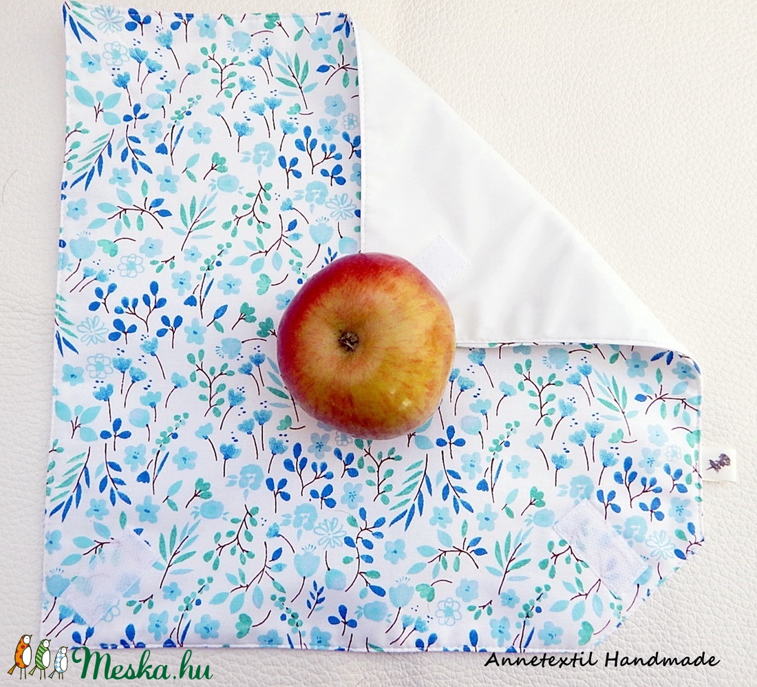 Wrap bag - vízhatlan szalvéta kék virágos - - Meska.hu Wrap bag - vízhatlan szalvéta kék virágos - - Meska.hu