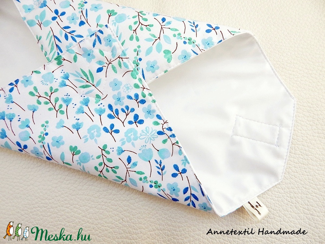Wrap bag - vízhatlan szalvéta kék virágos - - Meska.hu Wrap bag - vízhatlan szalvéta kék virágos - - Meska.hu