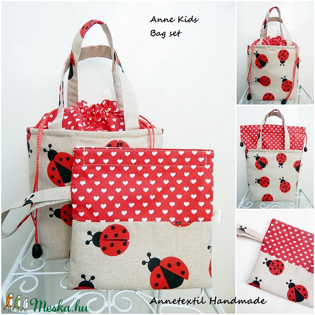 Katicás - Kids bag set - uzsonnás táska szett -  - Meska.hu