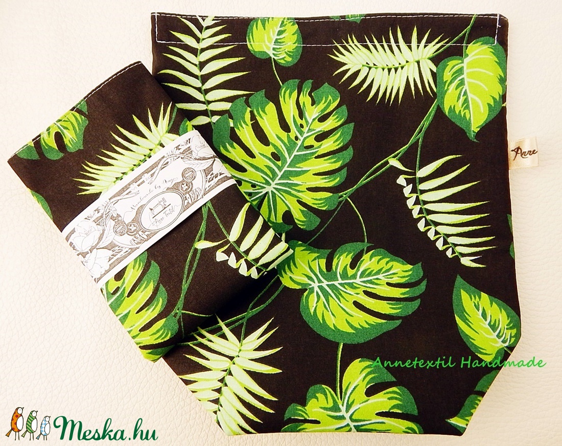 Wrap bag - pálma leveles vízhatlan szalvéta - táska & tok - uzsonna- & ebéd tartó - szendvics csomagoló - Meska.hu Wrap bag - pálma leveles vízhatlan szalvéta - táska & tok - uzsonna- & ebéd tartó - szendvics csomagoló - Meska.hu