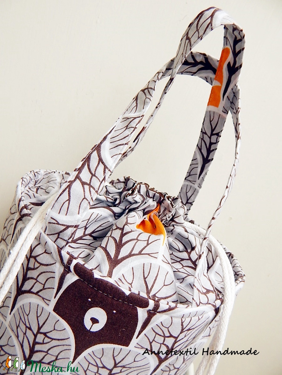 Kids bag set - uzsonnás táska szett - erdőben kukucskáló állatok - táska & tok - uzsonna- & ebéd tartó - Meska.hu