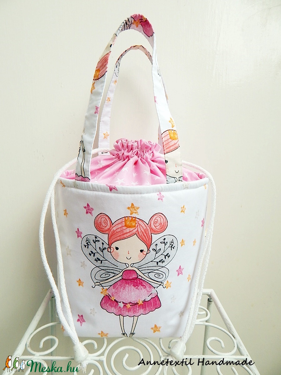 ÖKO Kids bag - tündér csillagokkal uzsonnás táska - táska & tok - uzsonna- & ebéd tartó - Meska.hu