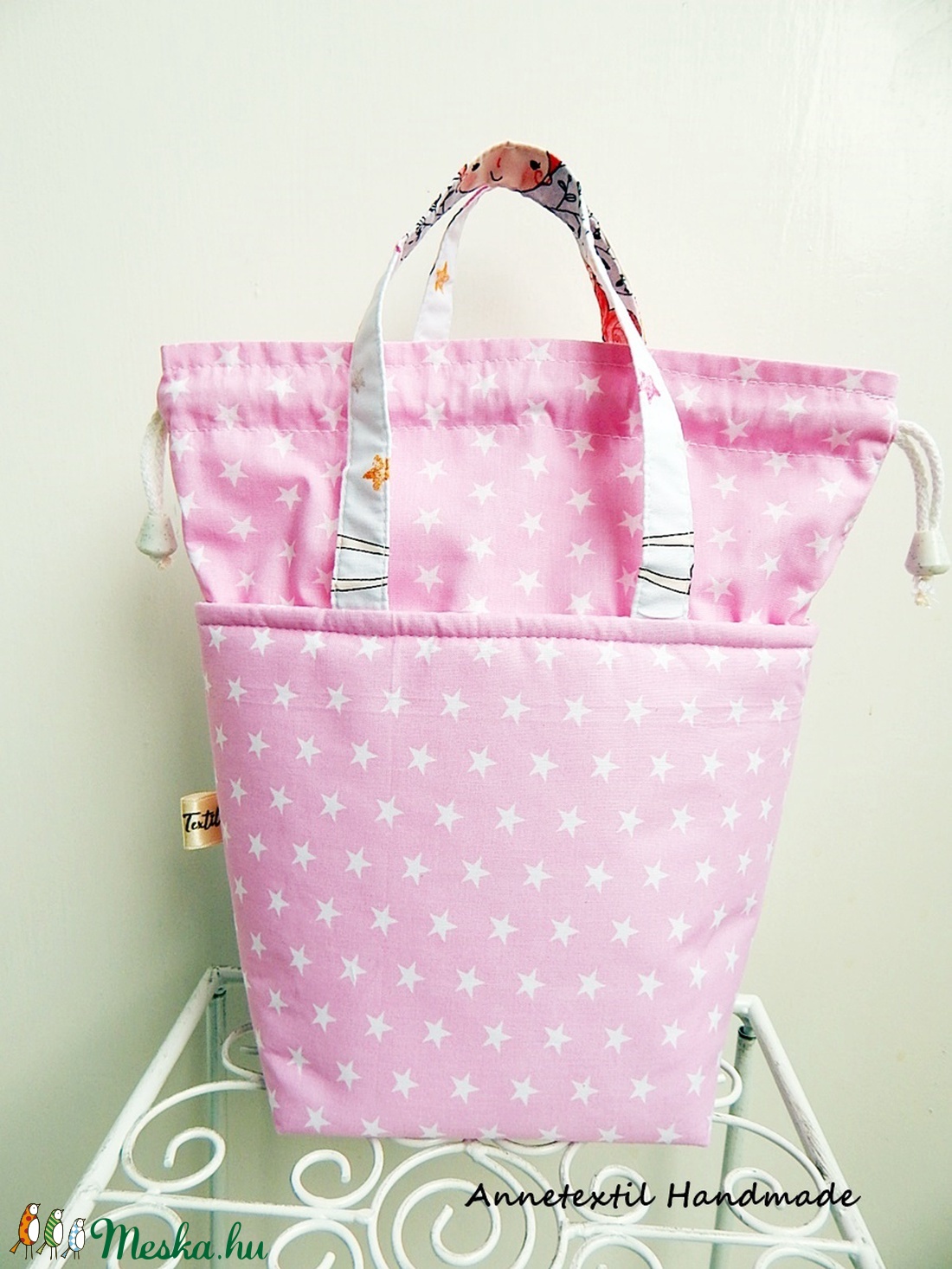 ÖKO Kids bag - tündér csillagokkal uzsonnás táska - táska & tok - uzsonna- & ebéd tartó - Meska.hu