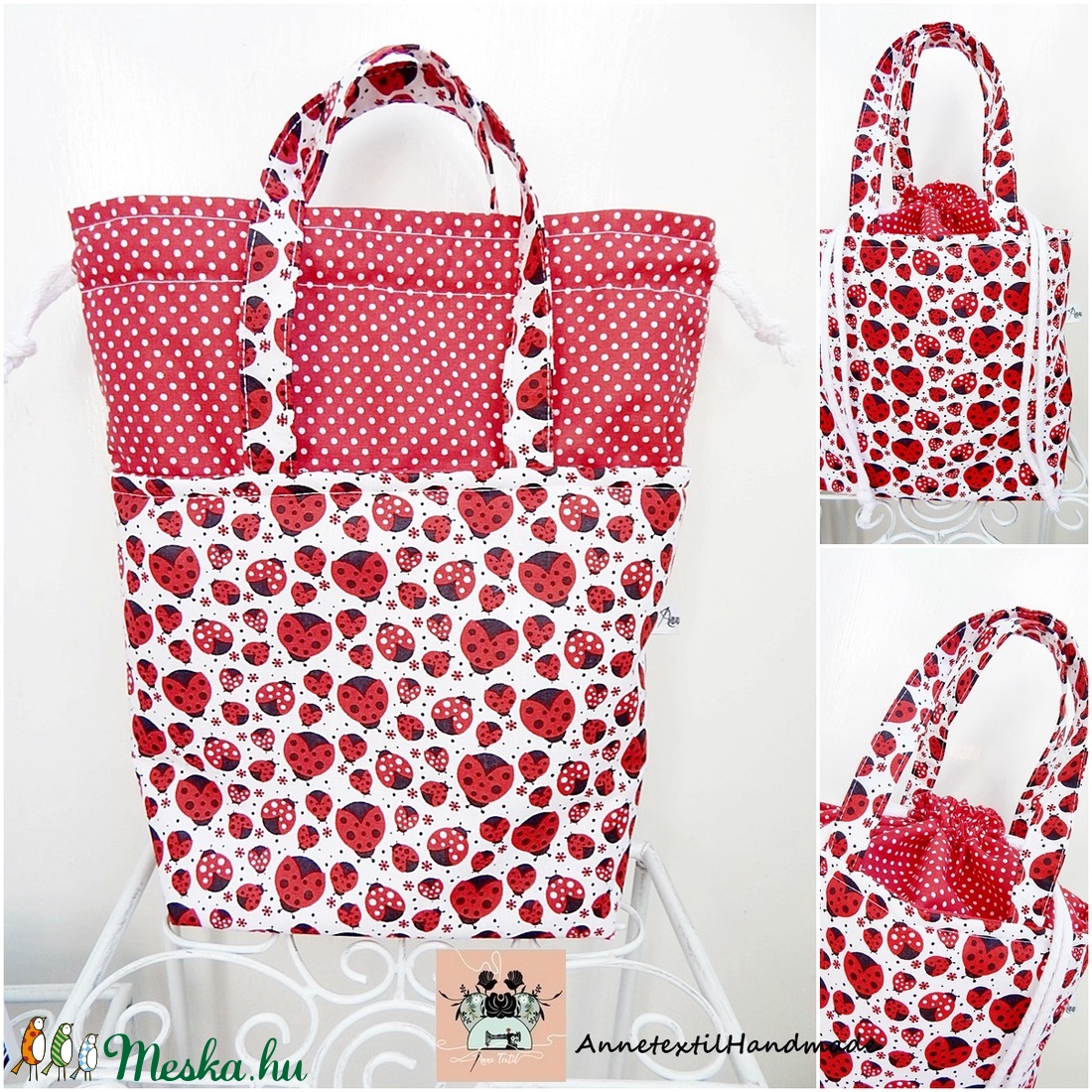 Kids bag set - uzsonnás táska szett katicákkal - ebéd tasak, doboz - ebéd tasak, doboz - Meska.hu Kids bag set - uzsonnás táska szett katicákkal - ebéd tasak, doboz - ebéd tasak, doboz - Meska.hu