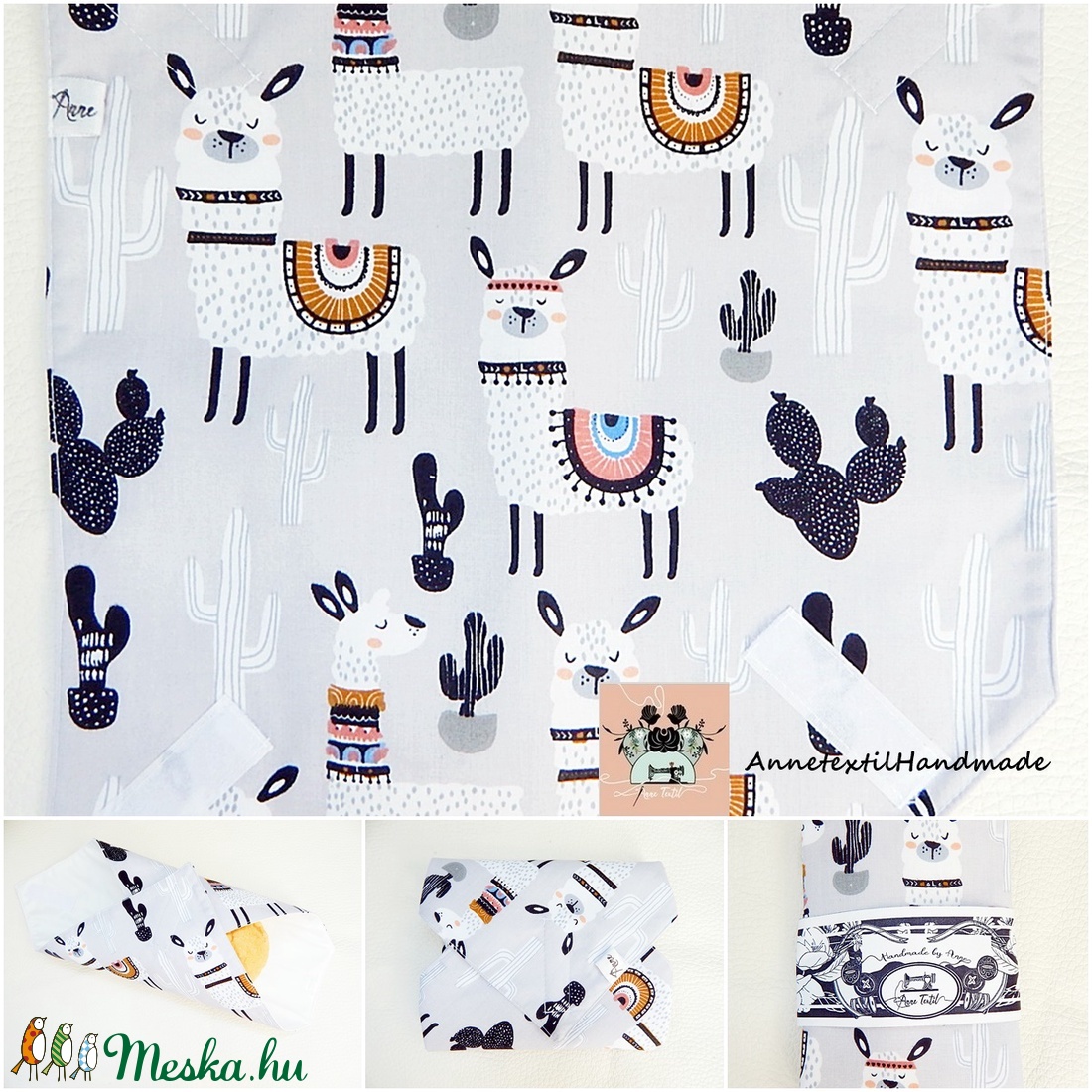Vízhatlan uzsonnás táska szett - Kids bag set - alpakás, lámás  - ebéd tasak, doboz - ebéd tasak, doboz - Meska.hu