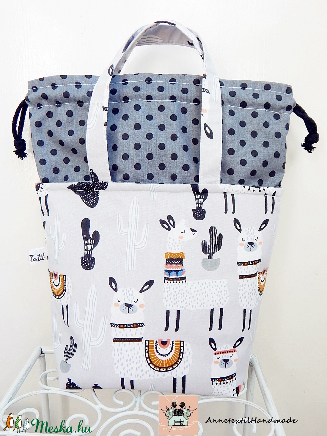 Vízhatlan uzsonnás táska szett - Kids bag set - alpakás, lámás  - ebéd tasak, doboz - ebéd tasak, doboz - Meska.hu