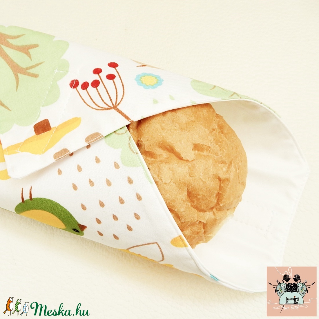 Újraszalvéta, vízhatlan textil szalvéta erdei rókás - táska & tok - uzsonna- & ebéd tartó - szendvics csomagoló - Meska.hu