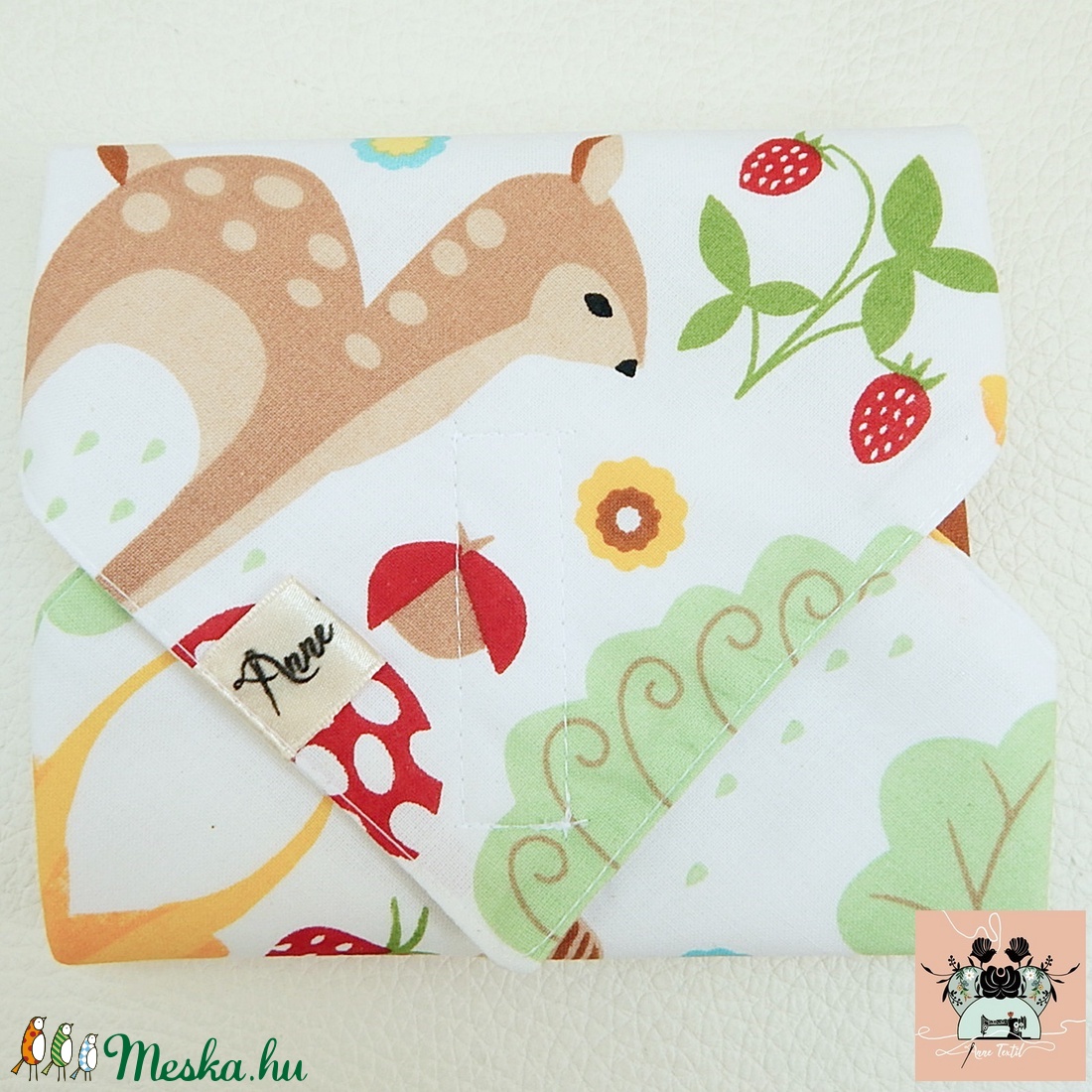 Újraszalvéta, vízhatlan textil szalvéta erdei rókás - táska & tok - uzsonna- & ebéd tartó - szendvics csomagoló - Meska.hu