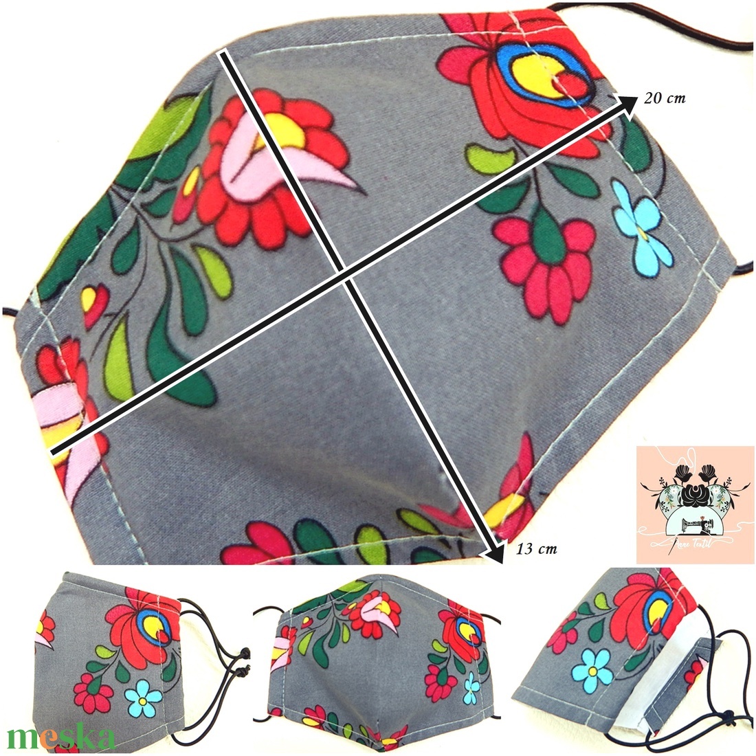 Kalocsai mintás textil arcmaszk orrmerevítővel páros szett - ruha & divat - maszk, arcmaszk - férfi & uniszex - Meska.hu