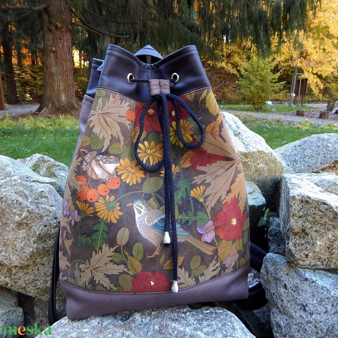 Tisza parton kézzel festett többfunkciós hátizsák - táska & tok - hátizsák - hátizsák - Meska.hu